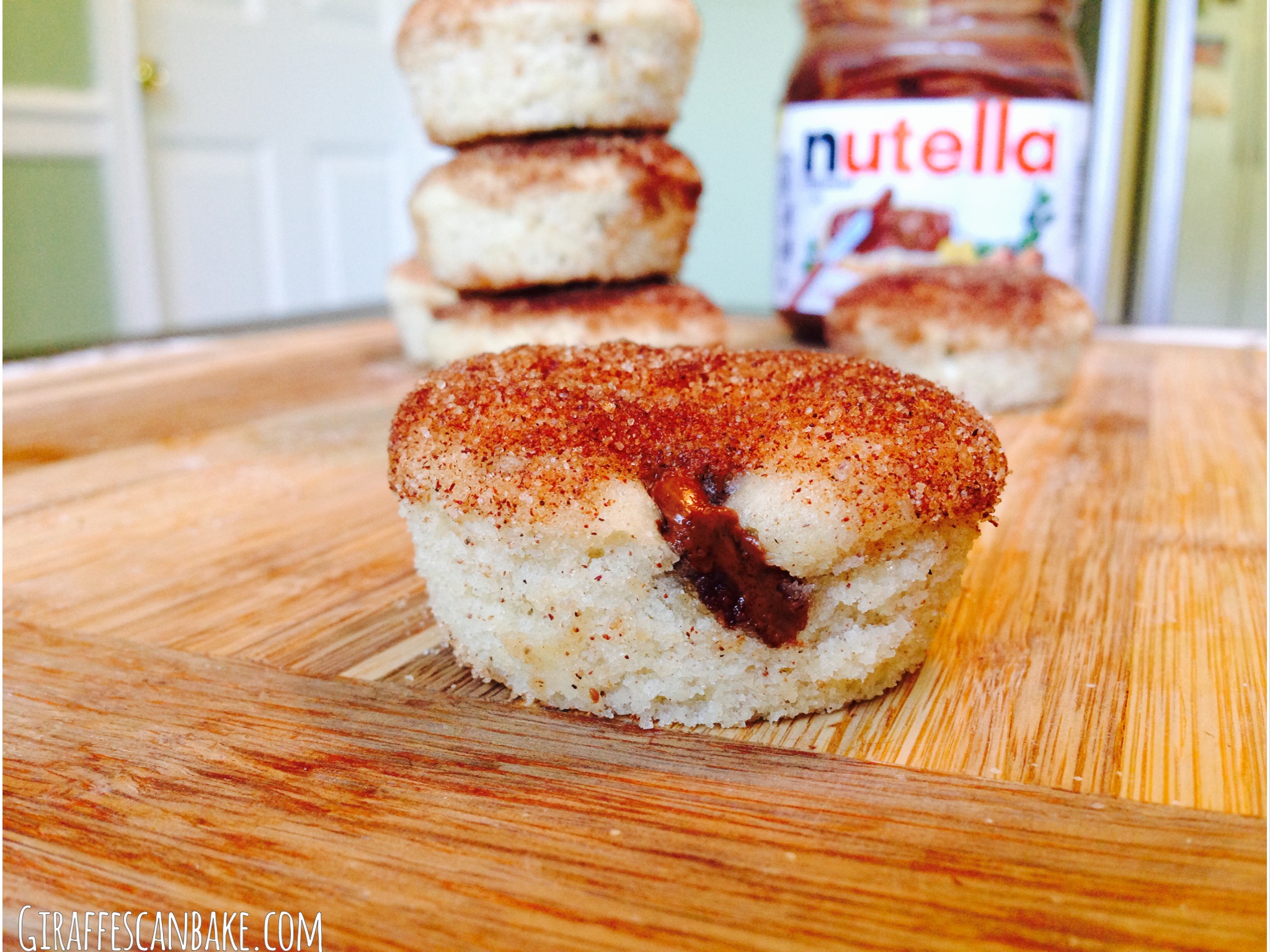 Nutella Stuffed Cinnamon Sugar Mini Muffins