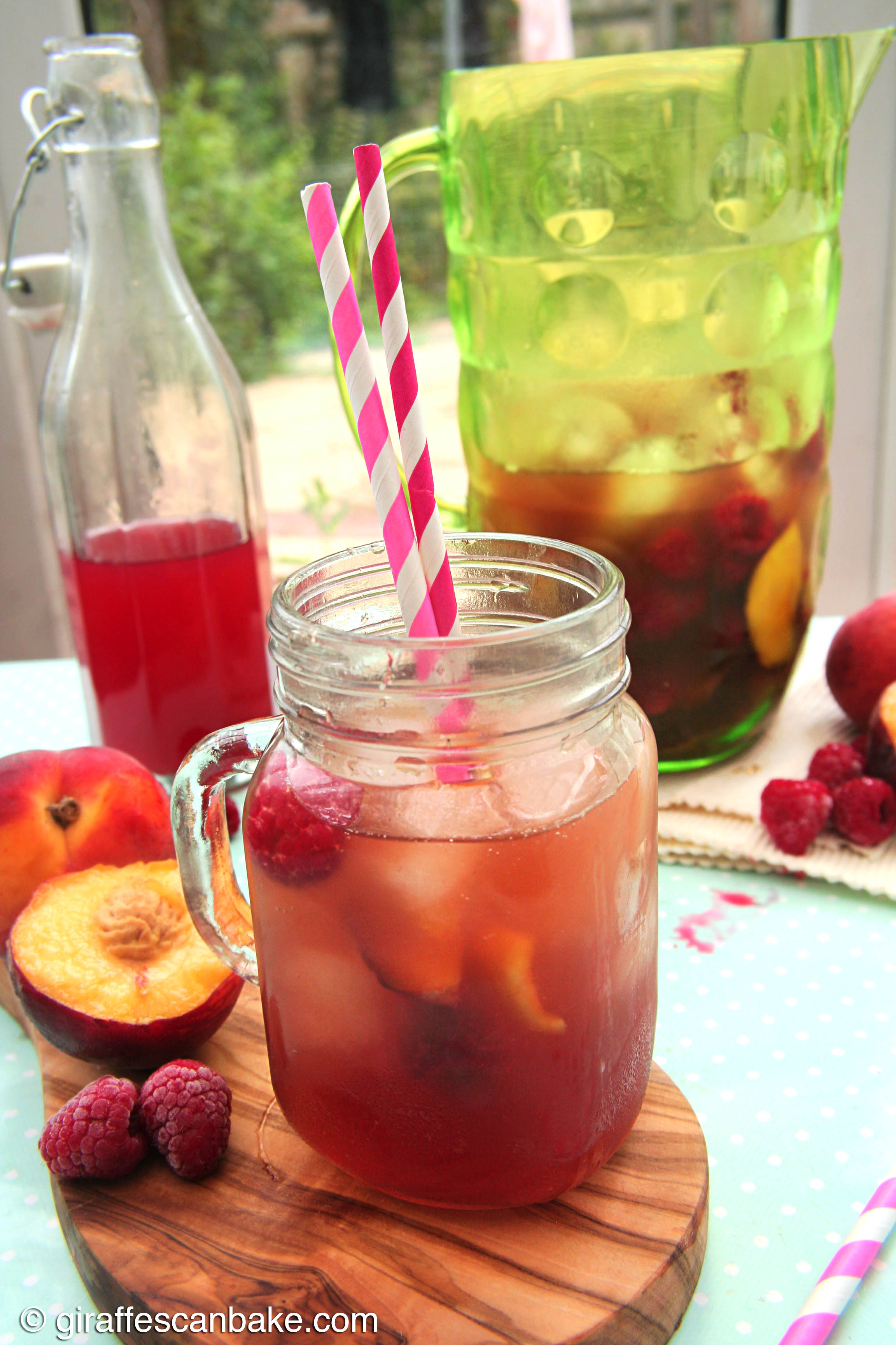 Peach and Raspberry Iced Tea |A Tipsy