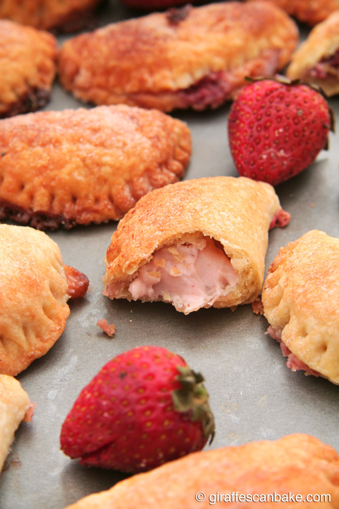 Strawberry Chili Cheesecake Empanadas by Giraffes Can Bake - buttery, flaky pie crust with a sweet and spicy cheesecake filling